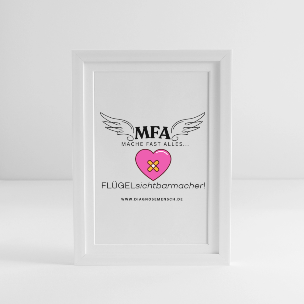 Gerahmtes Poster (27 × 37 cm) "MFA HerzPflaster" - Best Buddy - Weiß