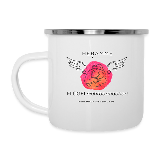 Emaille-Tasse "Flügel Hebamme" - Best Buddy - Weiß