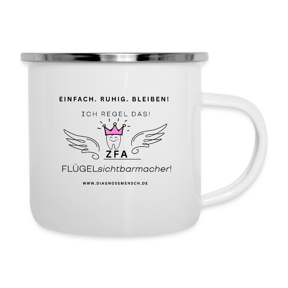 Emaille-Tasse "ZFA"  - Best Buddy - Weiß