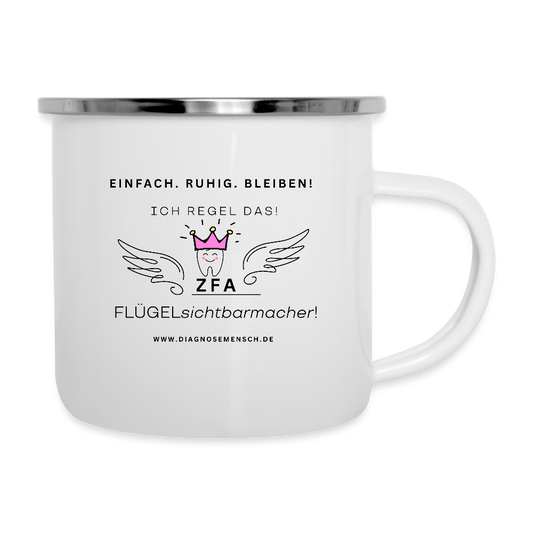 Emaille-Tasse "ZFA"  - Best Buddy - Weiß