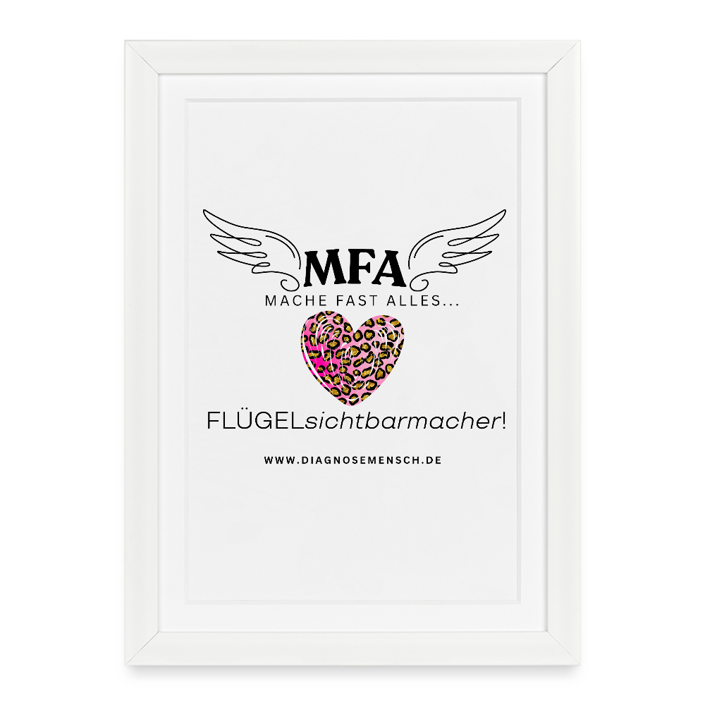 Gerahmtes Poster (27 × 37 cm) "MFA Leo" - Best Buddy - Weiß