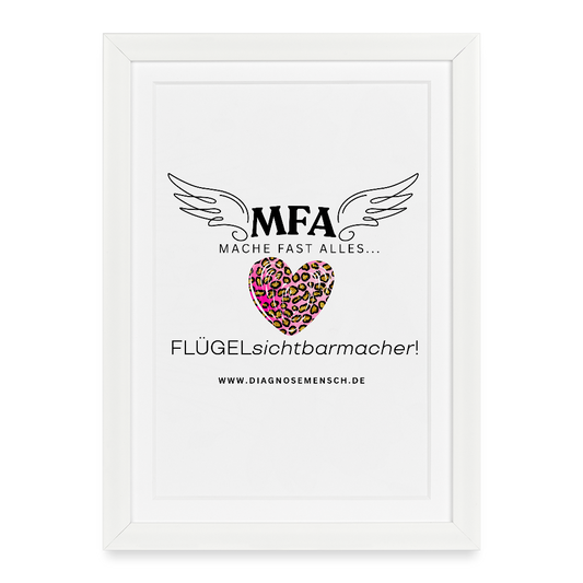 Gerahmtes Poster (27 × 37 cm) "MFA Leo" - Best Buddy - Weiß