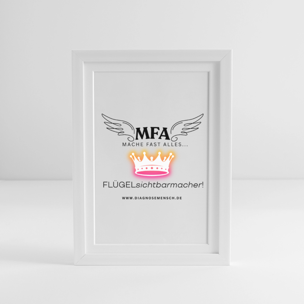 Gerahmtes Poster (27 × 37 cm) "MFA CROWN" - Best Buddy - Weiß