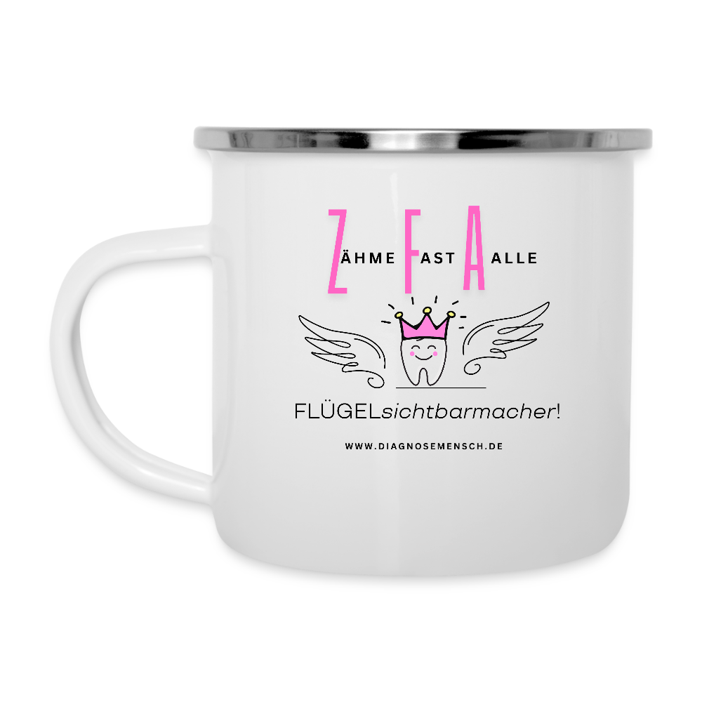 Emaille-Tasse "ZFA" - Best Buddy - Weiß