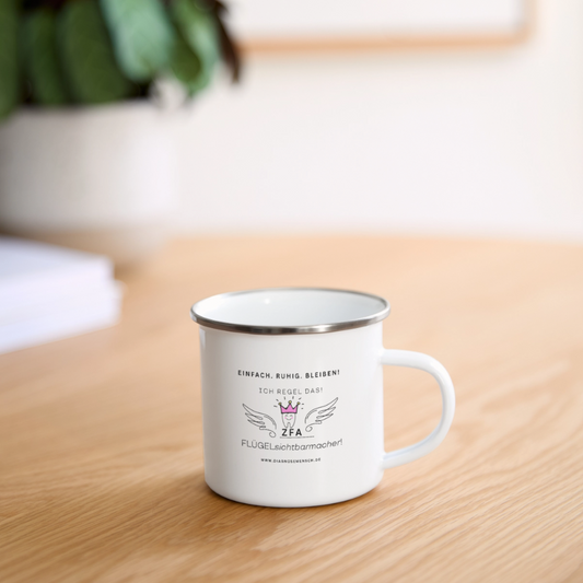 Emaille-Tasse "ZFA"  - Best Buddy - Weiß