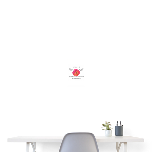 Poster 20x30 cm "Flügel Hebamme" - Best Buddy - Weiß
