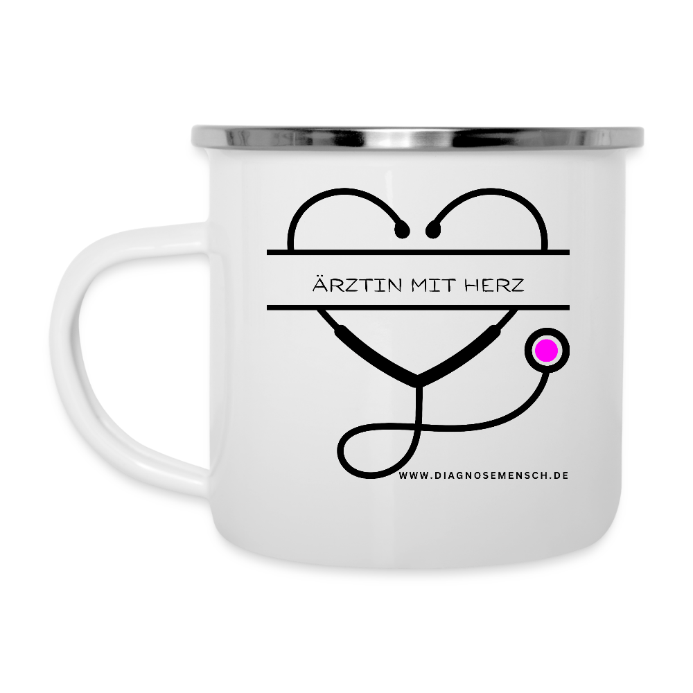 Emaille-Tasse "Ärztin mit Herz" - Best Buddy - Weiß