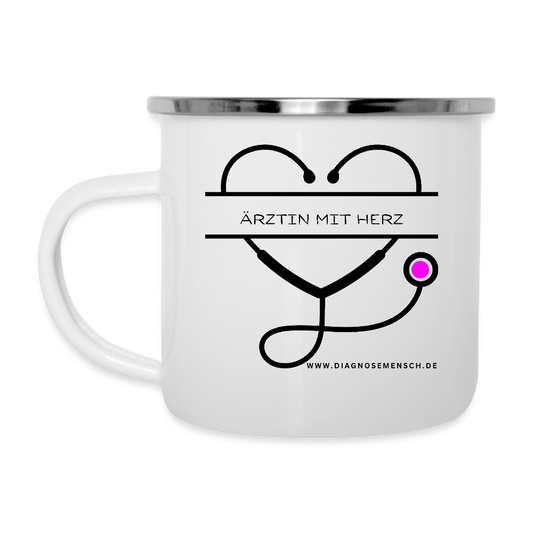 Emaille-Tasse "Ärztin mit Herz" - Best Buddy - Weiß