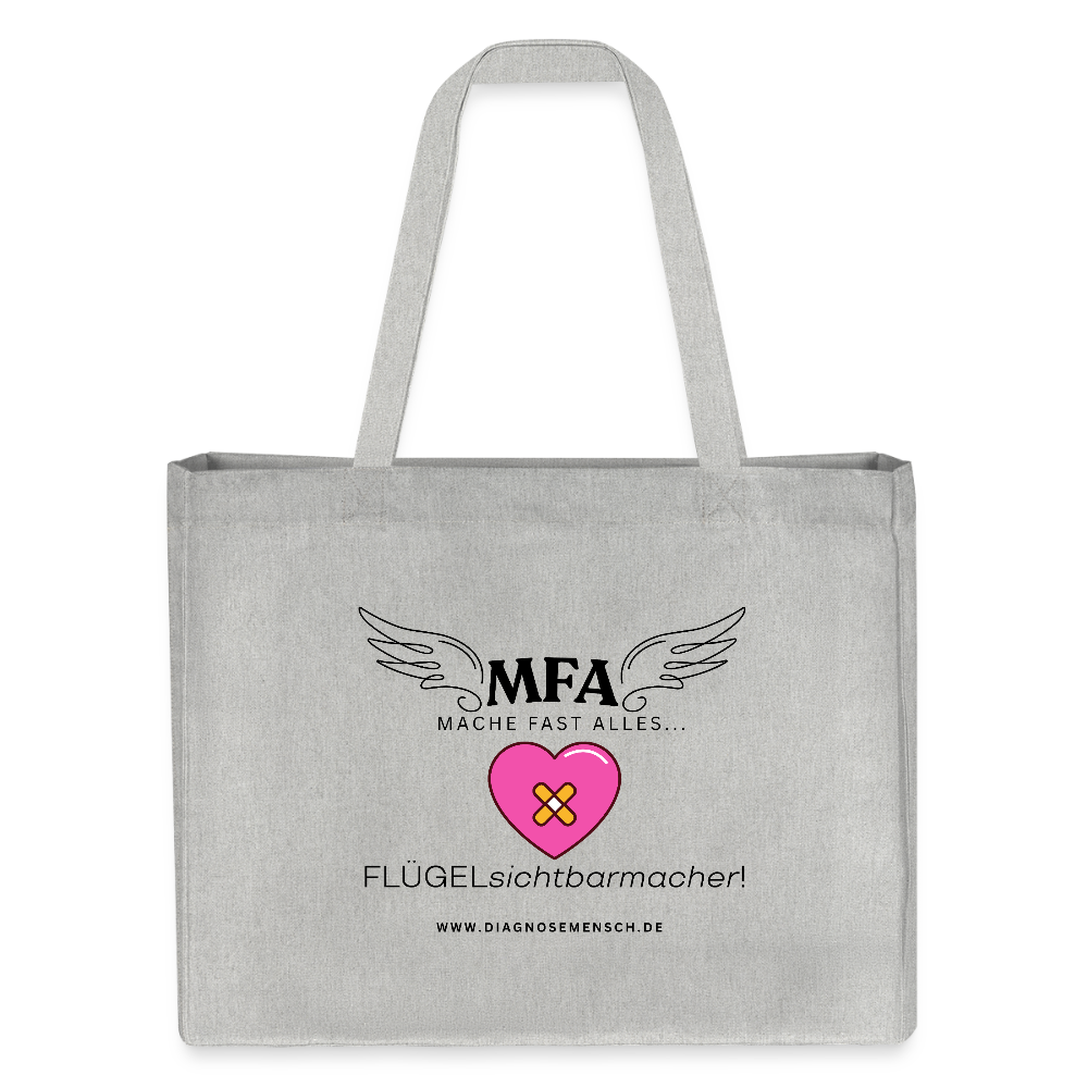 Shopping Bag XXL recycelt "MFA HerzPflaster" - Best Buddy - Grau meliert
