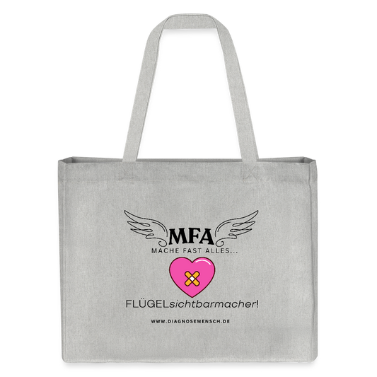 Shopping Bag XXL recycelt "MFA HerzPflaster" - Best Buddy - Grau meliert