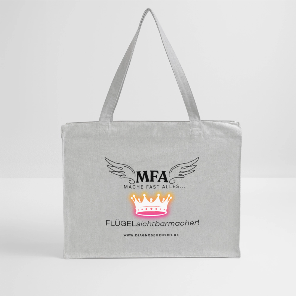 Shopping Bag recycelt XXL  "MFA CROWN" - Best Buddy - Grau meliert