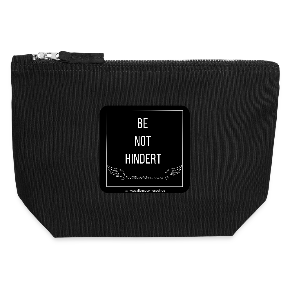 CANVAS Täschchen Größe S "BE NOT HINDERT" - FLÜGELsichtbarmacher - Schwarz