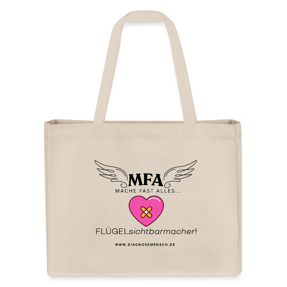 Shopping Bag XXL recycelt "MFA HerzPflaster" - Best Buddy - Naturweiß