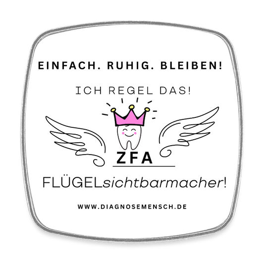 Viereckiger Kühlschrankmagnet "ZFA" - Best Buddy - Weiß