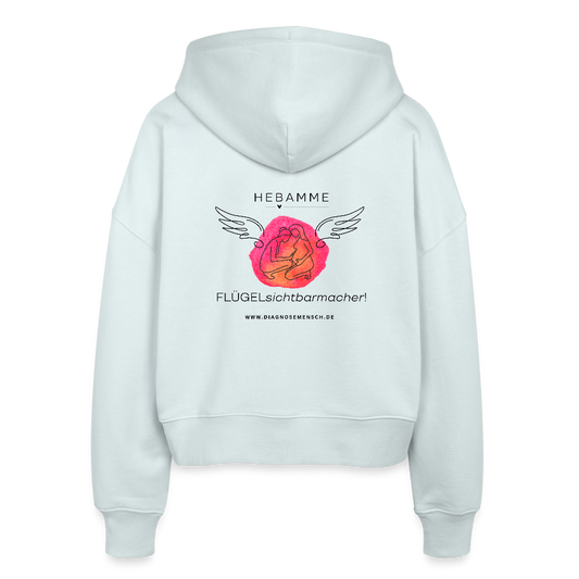 Frauen Bio Zip Hoodie "Hebamme" - Best Buddy - Eisblau