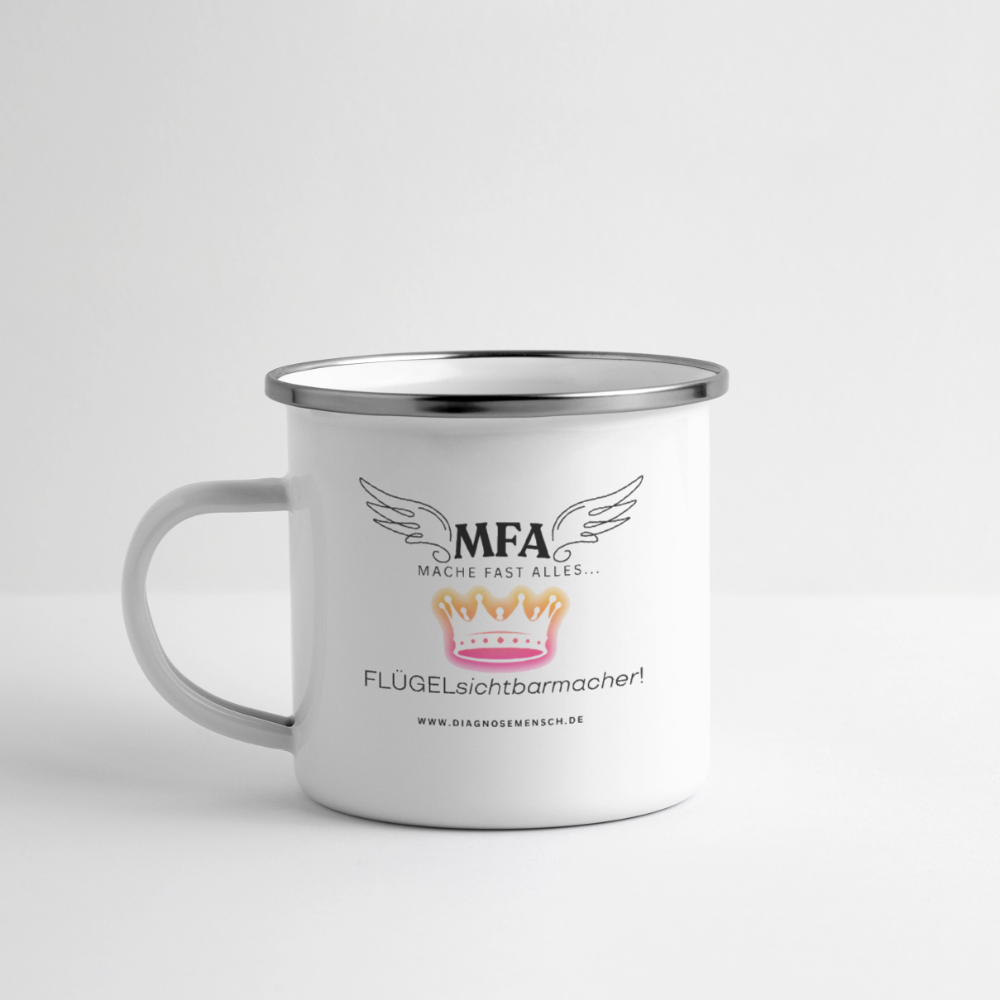 Emaille-Tasse "MFA CROWN" - Best Buddy - Weiß