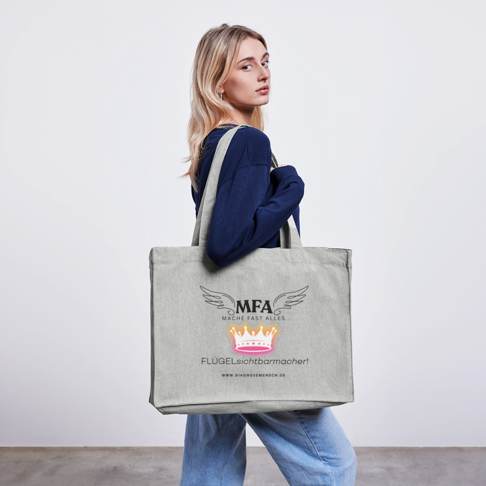Shopping Bag recycelt XXL  "MFA CROWN" - Best Buddy - Grau meliert