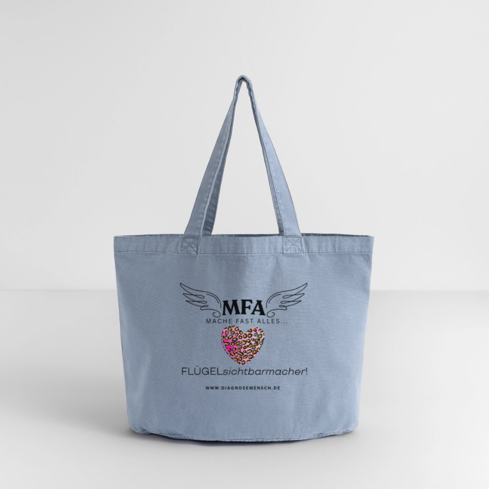 Vintage-Washed Shopper "MFA Leo" - Best Buddy - Vintage Blue