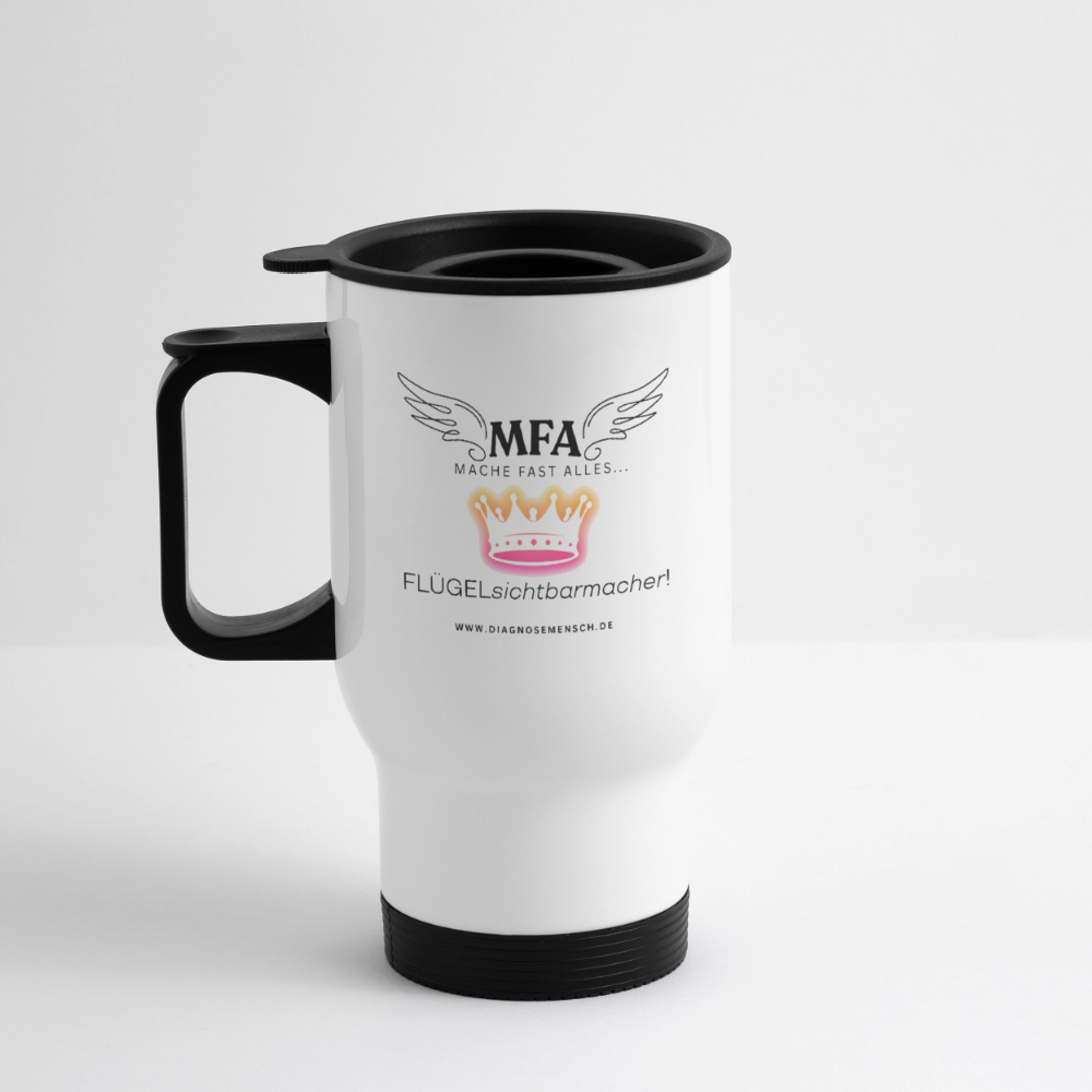 Thermobecher mit Tragegriff "MFA Crown" - Best Buddy - Weiß