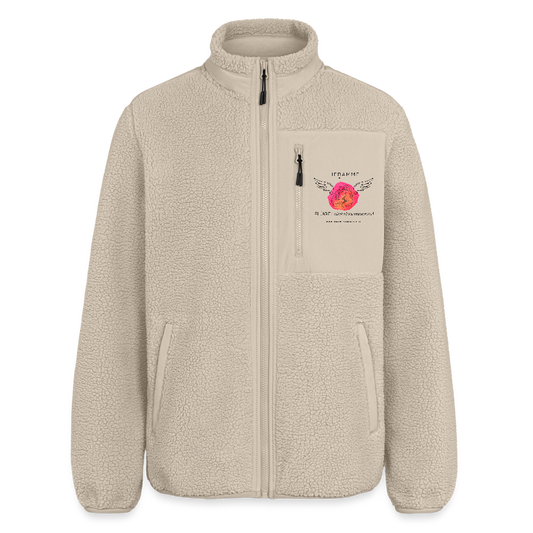 RELAXED FIT Unisex Sherpajacke "Hebamme" - Best Buddy - Beige