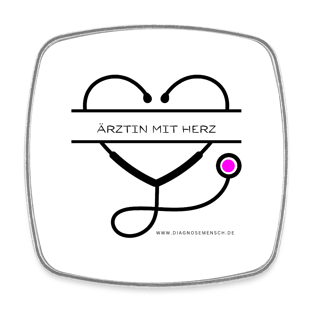 Viereckiger Kühlschrankmagnet "Ärztin mit Herz" - Best Buddie - Weiß