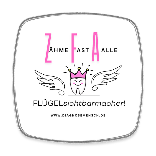 Viereckiger Kühlschrankmagnet "ZFA" - Best Buddy - Weiß