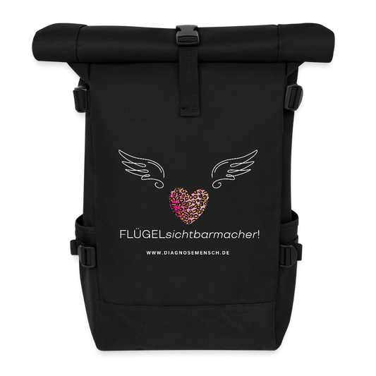 Rolltop Rucksack "Engelsflügel" - Best Buddy - Schwarz