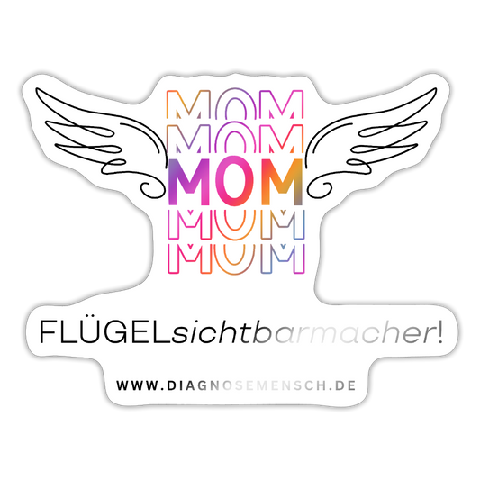 Sticker "Flügel Mom" - Best Buddy - Weiß glänzend