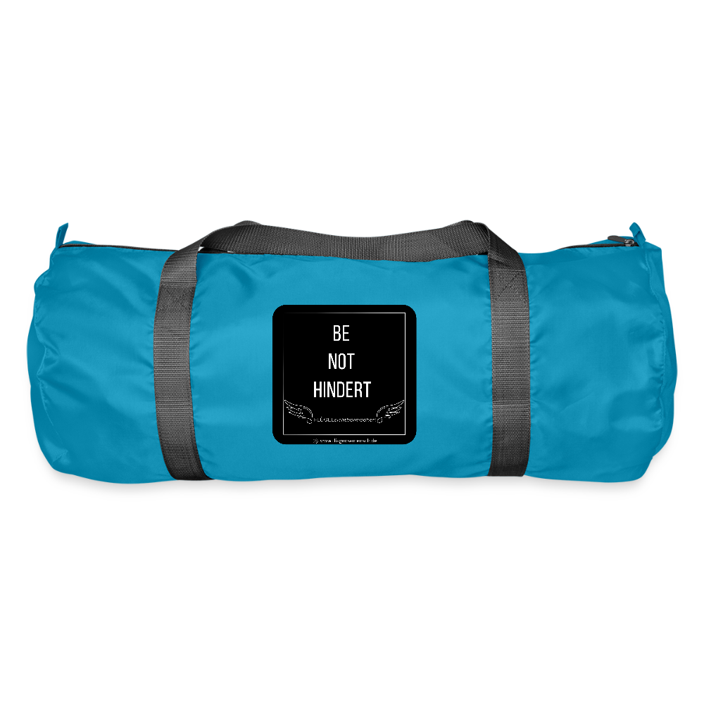 Sporttasche "BE NOT HINDERT" - FLÜGELsichtbarmacher - Aquablau