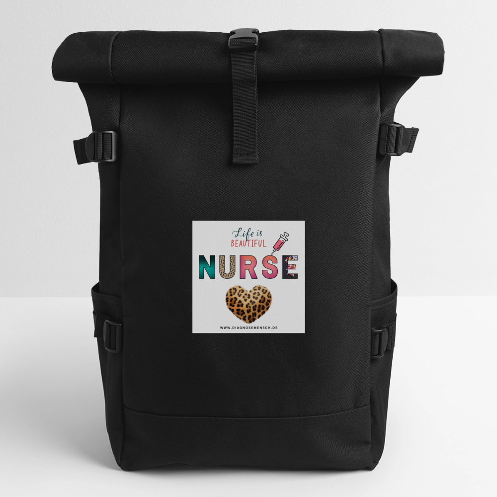 Rolltop Rucksack "Nurse" - Best Buddy - Schwarz
