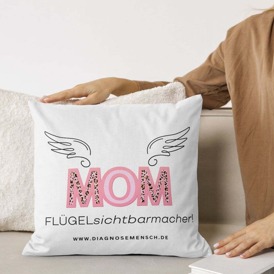 Kissenbezug 40 x 40 cm "Flügel Mom"