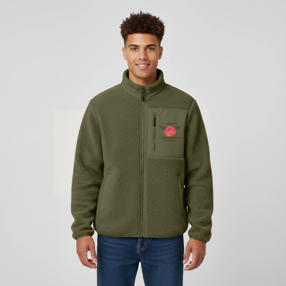 RELAXED FIT Unisex Sherpajacke "Hebamme" - Best Buddy - Khaki