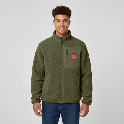 RELAXED FIT Unisex Sherpajacke "Hebamme" - Best Buddy - Khaki