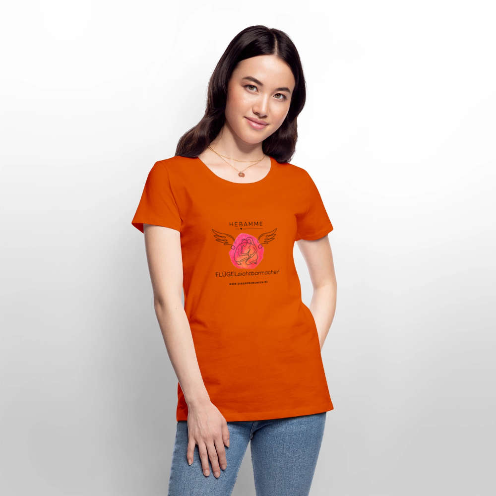 Frauen Premium T-Shirt "Hebamme" - Best Buddy - Orange 