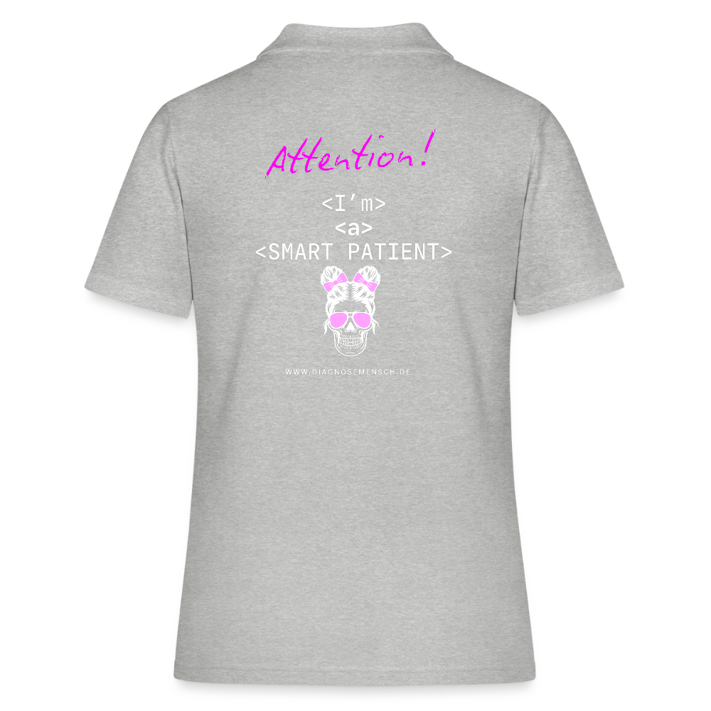 Frauen Polo Shirt "Im a smart patient" - Bad Girl - Grau meliert