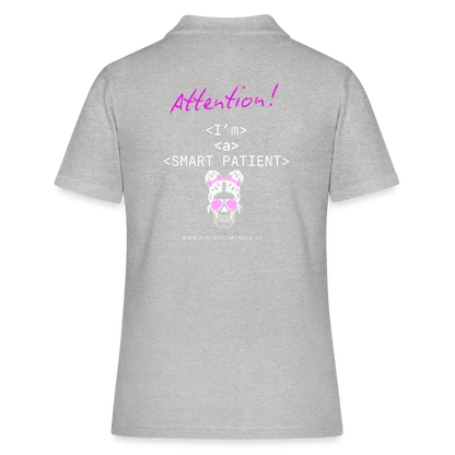 Frauen Polo Shirt "Im a smart patient" - Bad Girl - Grau meliert