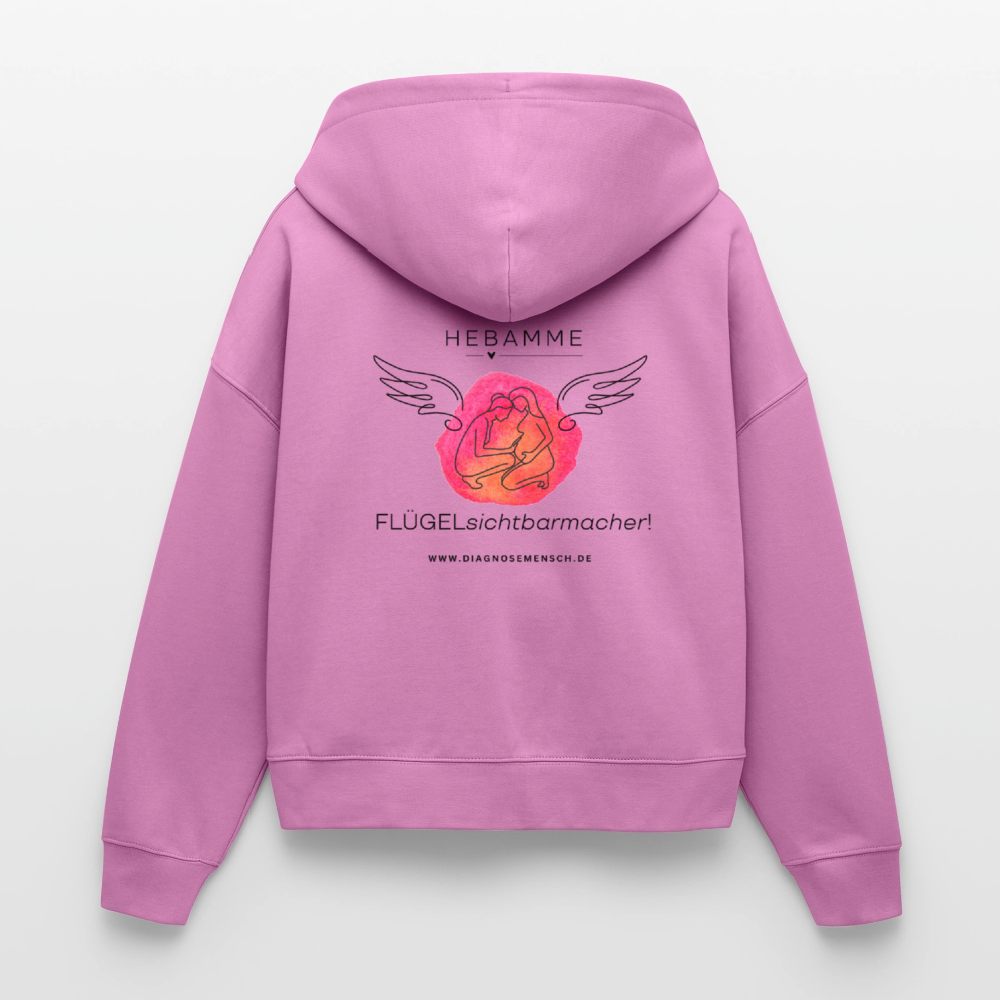 Frauen Bio Zip Hoodie "Hebamme" - Best Buddy - Pink