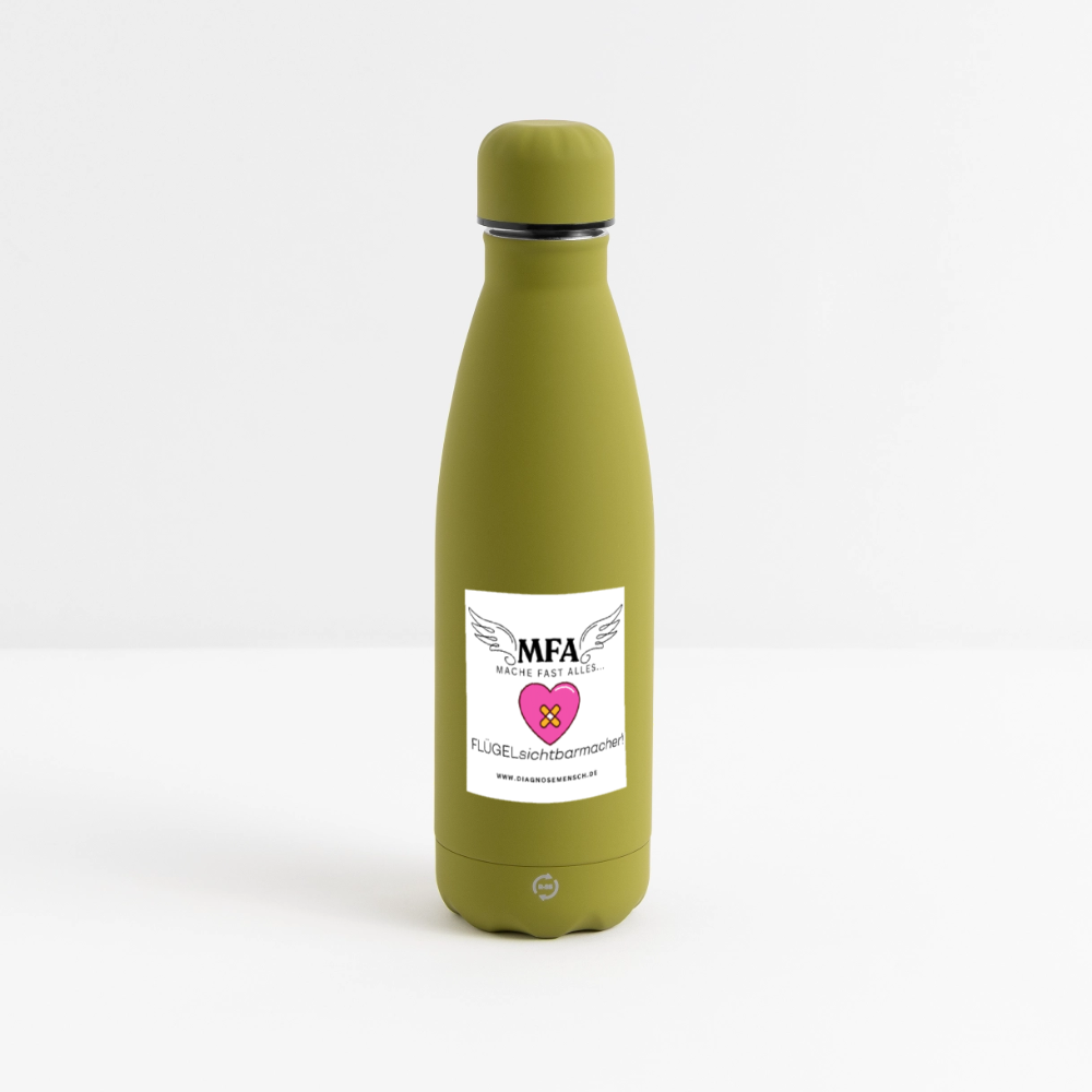 SOFT TOUCH Thermosflasche 500 ml "MFA Herzpflaster" - Best Buddy - Olivgrün 