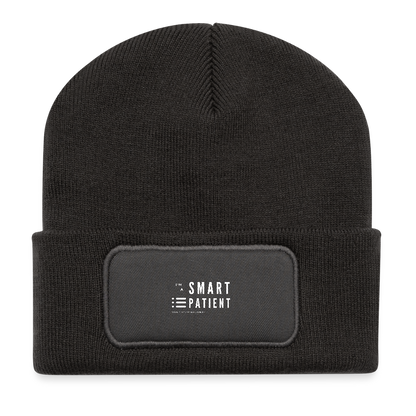 Recycelte Patch Beanie "I'm a smart patient" - Trendy - Dunkelgrau