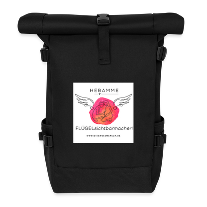 Rolltop Rucksack "Hebamme" - Best Buddy - Schwarz