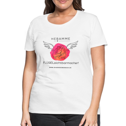Premium T-Shirt "Flügel - Hebamme" - Best Buddy - Weiß