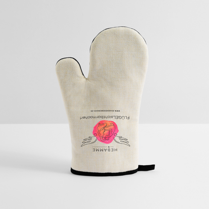 Ofenhandschuh mit Gummibeschichtung "Hebamme" - Best Buddy - Leinen/Schwarz 