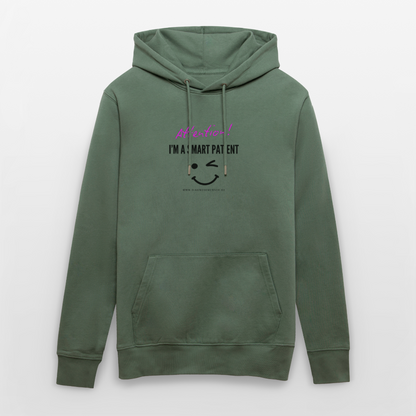 Bio-Hoodie CRUISER  "I'm a smart patient" - Funny - Tanngrün