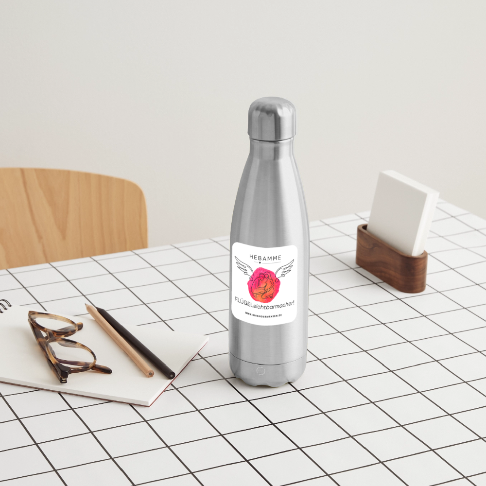 Thermosflasche 500 ml "Hebamme" - FLÜGELsichtbarmacher - Lightsilver