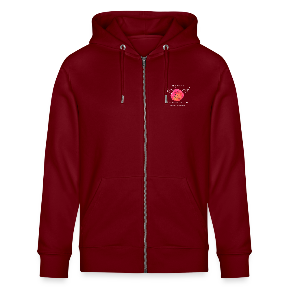 Unisex Bio-Kapuzenjacke CULTIVATOR  "Hebamme - Best Buddy - Burgunderrot