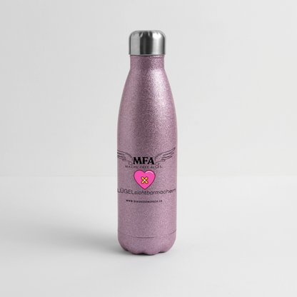 Glitzer Edelstahl Thermosflasche MFA HerzPflaster" - Best Buddy - Pink Glitzer