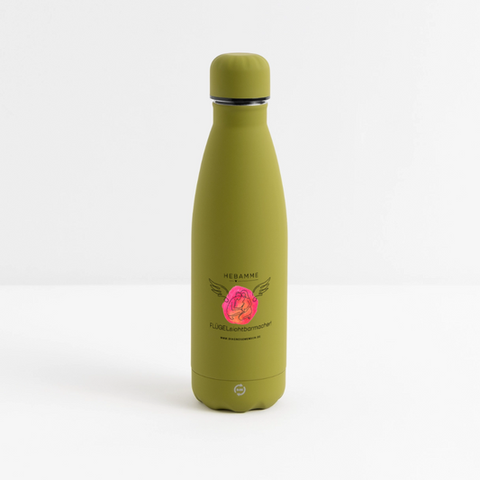 SOFT TOUCH Thermosflasche 500 ml "Hebamme" - Best Buddy - olive green
