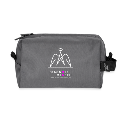 Recycelte Kulturtasche "Diagnose Mensch - ON" - Anthrazit