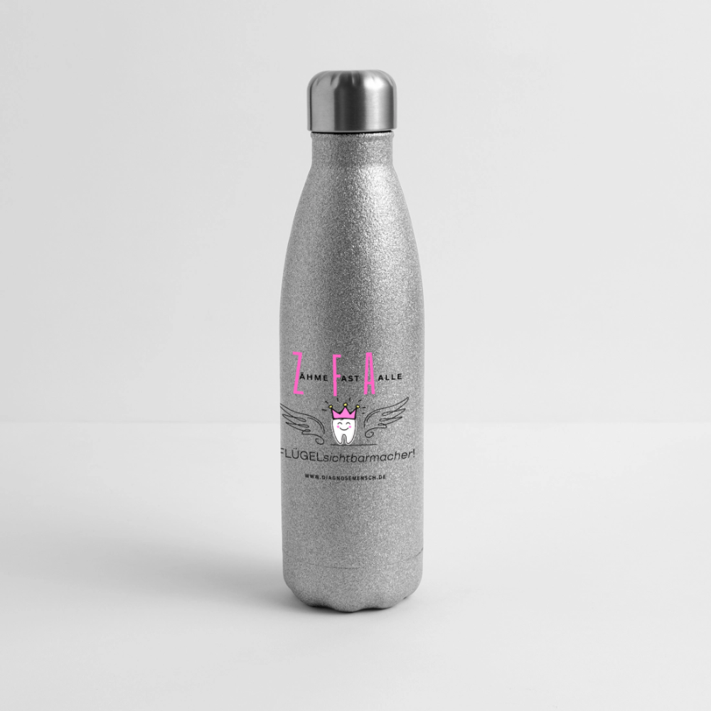 Glitzer Edelstahl Thermosflasche ZFA" - Best Buddy - Sliber Glitzer