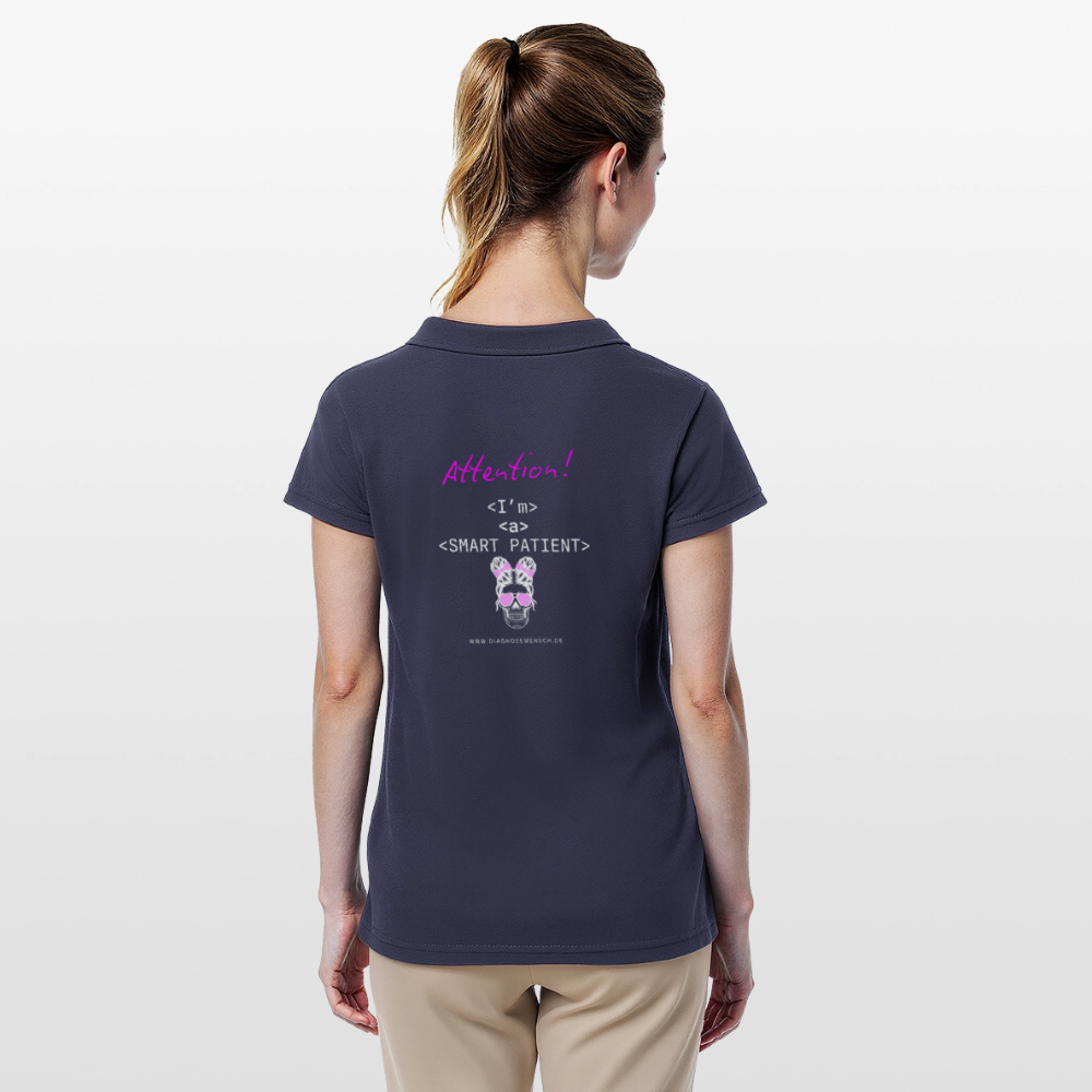 Frauen Polo Shirt "Im a smart patient" - Bad Girl - Navy